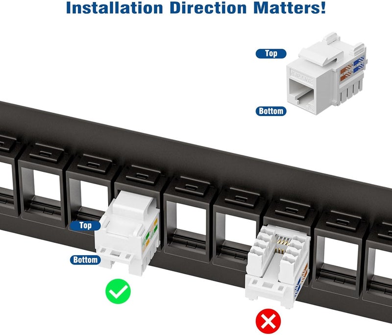 iwillink Blank 12-Port Keystone Patch Panel with 89D Wall Mount Bracket, Versatile Vertical/Horizontal Installation, Includes 6 Blank Keystone Inserts for Custom Configurations - Image 3
